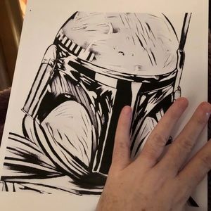 BOBA FETT B&W ART PRINT